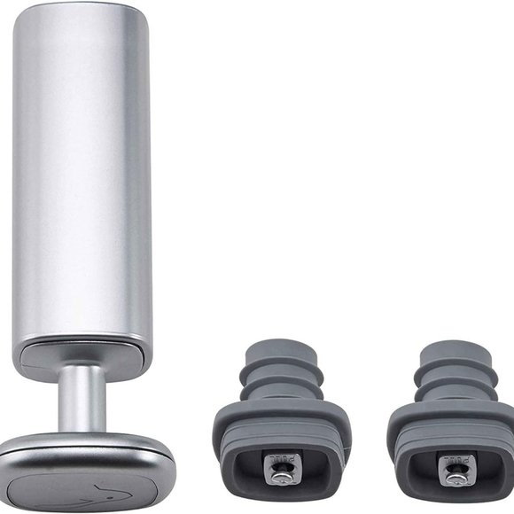 NWOT Rabbit Wine Stainless Steel Preserver with Two Vacuum Stoppers - Silver - Picture 3 of 10